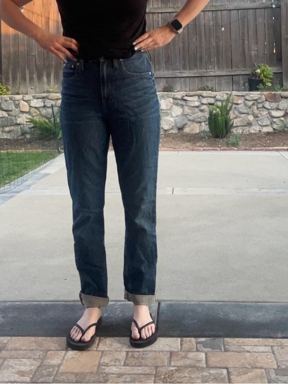 Madewell Boyfriend Jeans in Dark Blue Wash